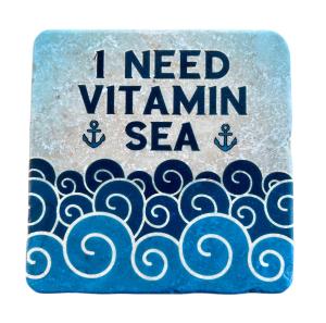 Marmor Fliese Glas Untersetzer I need vitamin sea